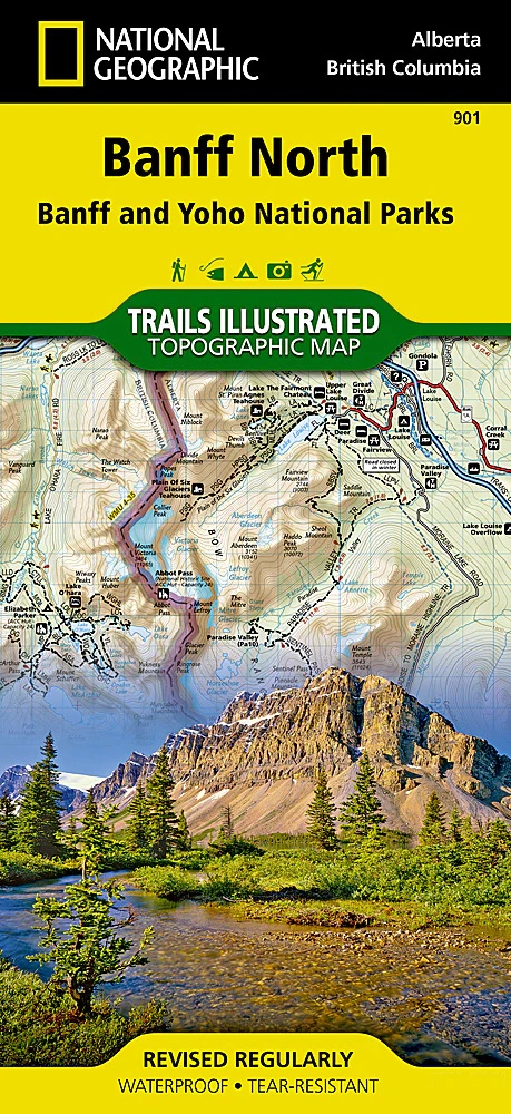 Banff North Map: Banff and Yoho National Parks