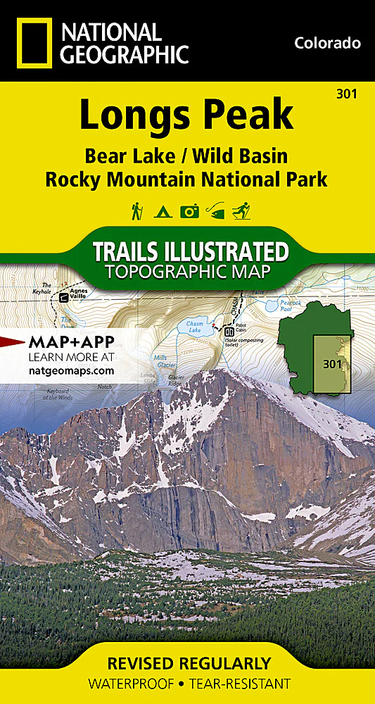 Longs Peak: Rocky Mountain National Park Map (Bear Lake, Wild Basin)