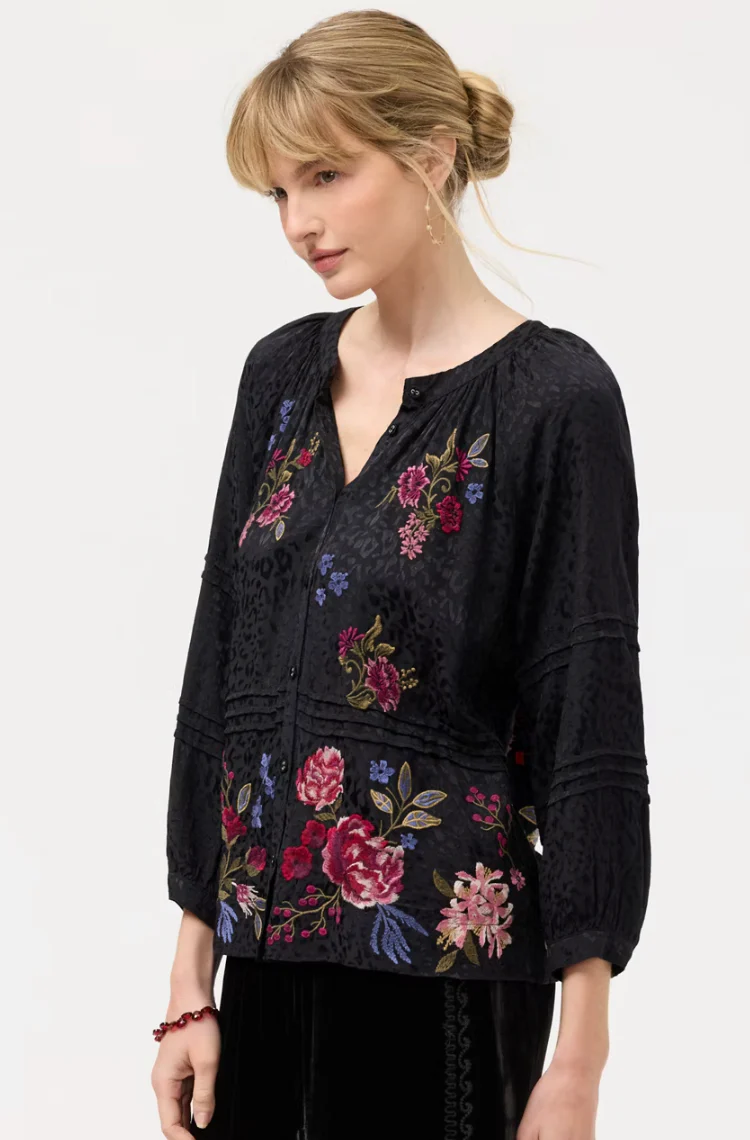 Pintuck Raglan Button Up - Sunnie - Women's - Image 3